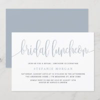 Dusty Bleu Joli Calligraphie Déjeuner nuptial