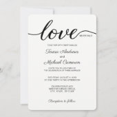 Invitation Dusty bleu Mariage chrétien amour ne tombe jamais  (Devant)