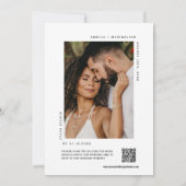 Invitation Dusty bleu moderne minimaliste QR Code Mariage pho (Dos)