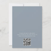 Invitation Dusty Bleu QR Code Fleur sauvage Baby in Bloom Dou (Dos)