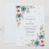Invitation Dusty Blue Airy Spring Wedding (Devant / Derrière)