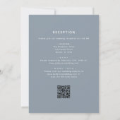 Invitation Dusty Blue All in One Eucalyptus QR Code Mariage (Dos)