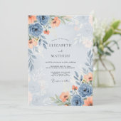 Invitation Dusty Blue Alluring Spring Wedding (Debout devant)
