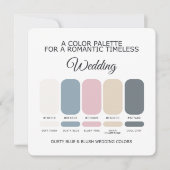 Invitation Dusty Blue and Blush Wedding Color Palette Card (Devant)