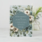 Invitation Dusty Blue Anemone Bloom Wedding (Debout devant)