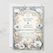 Invitation Dusty Blue Anemone Wedding (Devant)