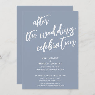 Invitation Dusty Blue après la fête Mariage