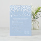 Invitation Dusty Blue au-dessus ou en dessous du jeu de Fête  (Debout devant)