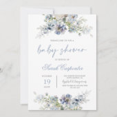 Invitation Dusty Blue Baby shower Boy (Devant)