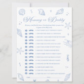 Invitation Dusty Blue Beach Baby shower Devinez Qui Game Card (Devant)