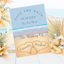 Dusty Blue Beach Mariage 2 Coeurs dans le sable