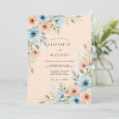 Invitation Dusty Blue Blissful Spring Wedding (Debout devant)