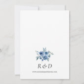 Invitation Dusty Blue & Blue Floral Mariage V2 (Dos)