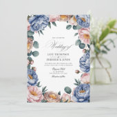 Invitation Dusty Blue, Blush, and Warm Taupe Floral Wedding (Debout devant)