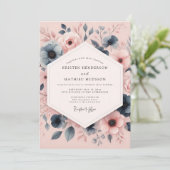 Invitation Dusty Blue Blush Anemone Wedding (Debout devant)