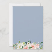 Invitation Dusty Blue Blush Floral Géométrique fête d'anniver (Dos)