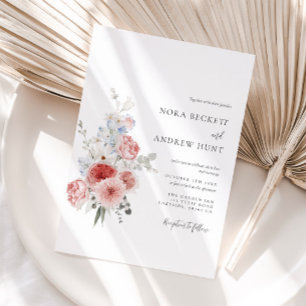 Invitation Dusty Blue Blush FlorMariage