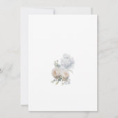 Invitation Dusty Blue Blush rose Floral Photo Couples Douche (Dos)