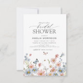 Invitation Dusty Blue Blush rose QR Code Fête des mariées de  (Devant)