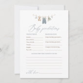 Invitation Dusty Blue Boho Baby Clothes Predictions Advice (Devant)
