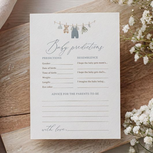 Invitation Dusty Blue Boho Baby Clothes Predictions Advice