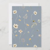 Invitation Dusty Blue Boho Fleur sauvage Fête des mariées élé (Dos)