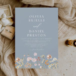 Invitation Dusty Blue Boho Fleur sauvage Rustic Garden Mariag<br><div class="desc">Immergez vos invités dans la nature romantique avec notre Fleur sauvage Boho Garden Wedding Invitation. Inspirée par la beauté des fleurs intactes, cette invitation capte l'essence d'une célébration libre-spirituelle. Le design enchanteur propose des fleurs sauvages délicats dansant au milieu d'une végétation luxuriante, donnant le ton parfait pour votre mariage dans...</div>