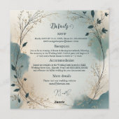 Invitation Dusty Blue Boho foliage wreath all in one wedding (Dos)