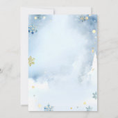 Invitation Dusty Blue Boho hiver Sexe Révéler Floral (Dos)