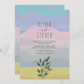 Invitation Dusty Blue Boho Mountain Mariage (Devant / Derrière)