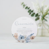 Invitation Dusty Blue Boho Pear Shimmer Quinceanera Party (Debout devant)