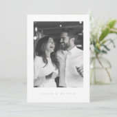 Invitation Dusty Blue Boho Photo Mariage Moderne (Debout devant)