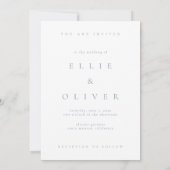 Invitation Dusty Blue Boho Photo Mariage Moderne (Dos)