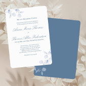 Invitation Dusty Blue Botanical Classic Formal Wedding Invite