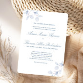 Invitation Dusty Blue Botanical Classic Formal Wedding Invite
