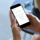 Invitation Dusty Blue Botanical Elegant Minimalist Wedding