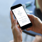 Invitation Dusty Blue Botanical Elegant Wedding Of Minimal