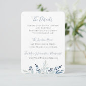 Invitation Dusty Blue Botanical Foliage Détails du Mariage (Debout devant)