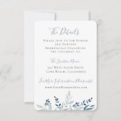 Invitation Dusty Blue Botanical Foliage Détails du Mariage (Devant)