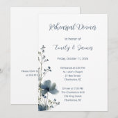 Invitation Dusty Blue Botanical Wedding (Devant / Derrière)