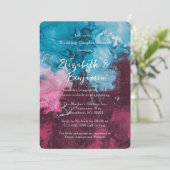 Invitation Dusty Blue Bourgogne Alcool Mariage Couples Douche (Debout devant)