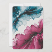 Invitation Dusty Blue Bourgogne Alcool Mariage Couples Douche (Dos)