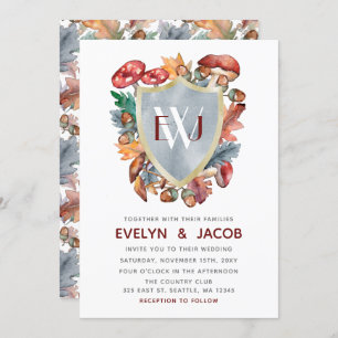 Invitation Dusty Blue Bourgogne Fall Champroom Mariage
