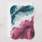 Invitation Dusty Blue Bourgogne Mariage d'alcool fête (Dos)