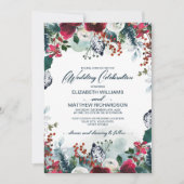 Invitation Dusty Blue | Bourgogne Mariage de la Bloom Rouge (Devant)