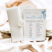 Invitation Dusty Blue Bow Je t'aime autour du monde jeu