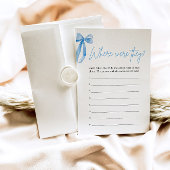 Invitation Dusty Blue Bow Où Étaient-Ils Fête des mariées Jeu