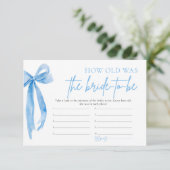 Invitation Dusty Blue Bow Quel Âge Était La Mariée À Être Jeu (Debout devant)