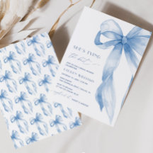 Dusty Blue Bow She's Tying the Knot Fête des marié