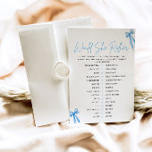 Invitation Dusty Blue Bow Voudrait Elle Plutôt Fête des marié